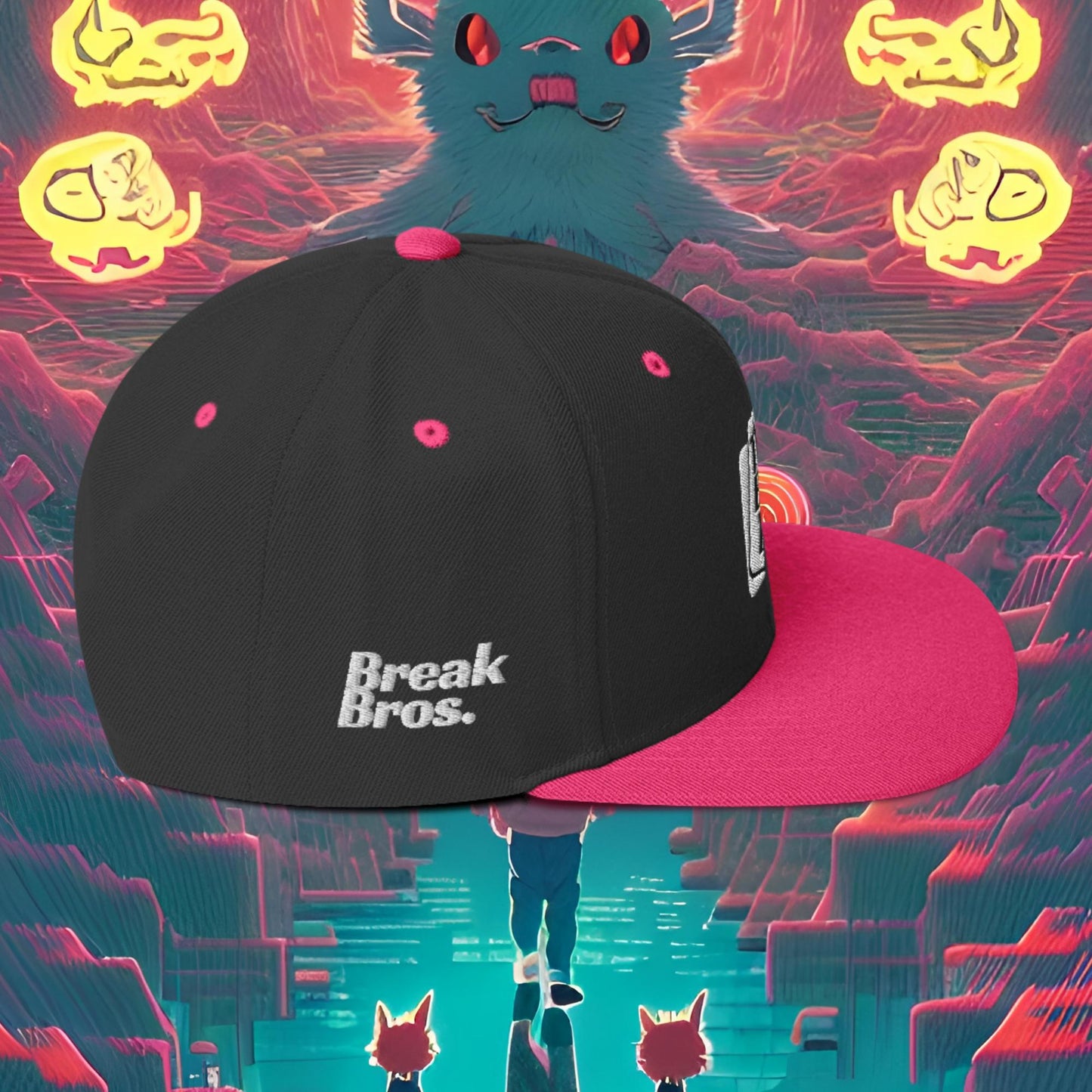 Break Bros Snapback Hat White Logo