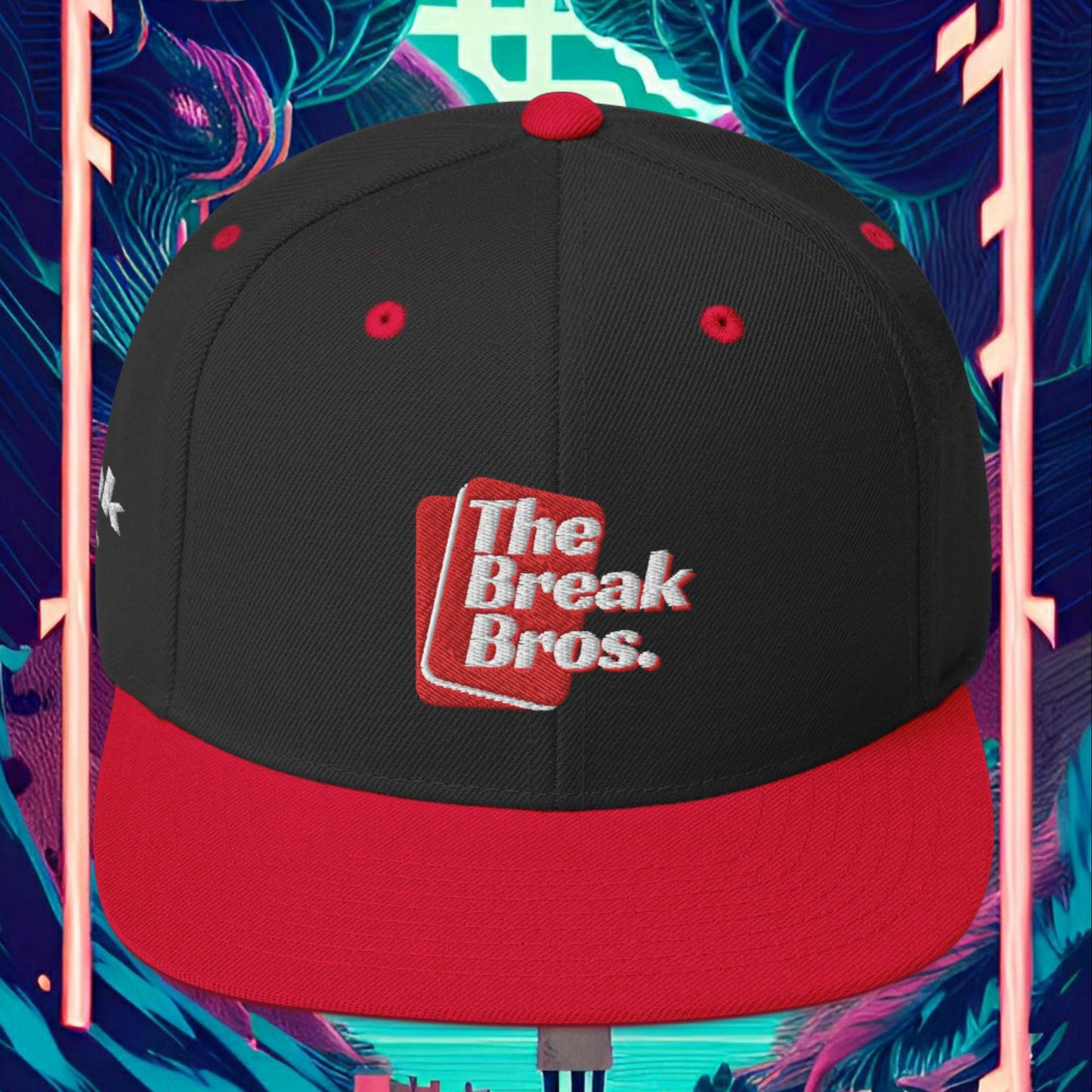 Break Bros Snapback Hat Red Logo