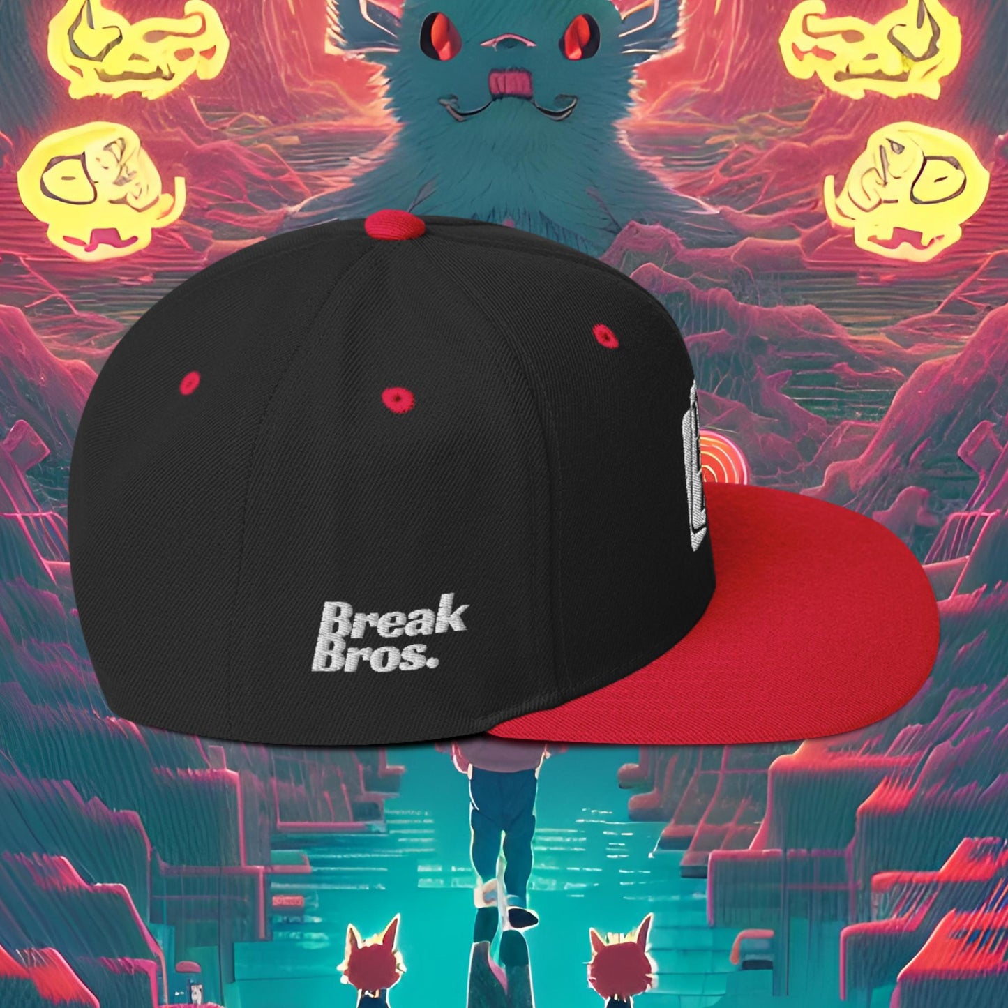 Break Bros Snapback Hat White Logo