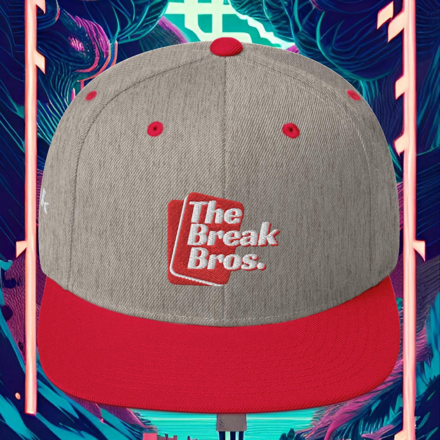 Break Bros Snapback Hat Red Logo