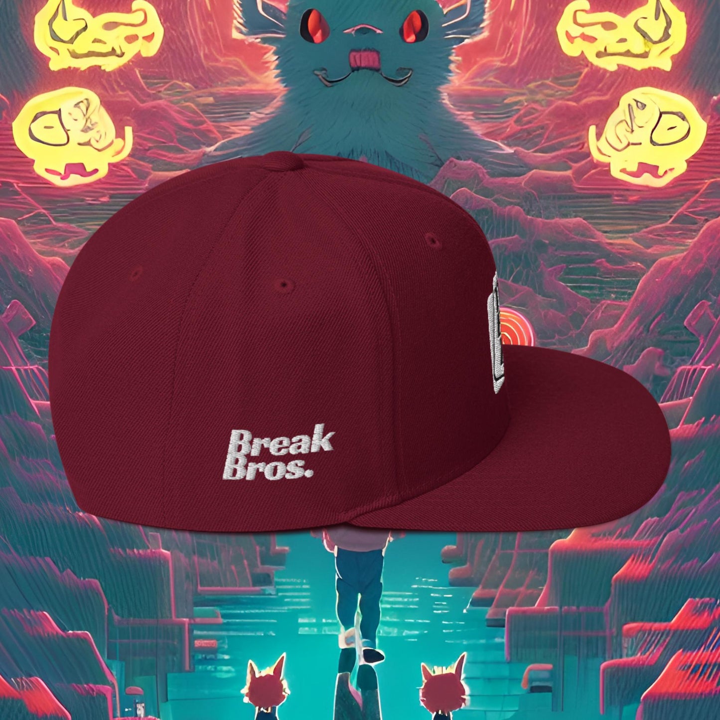 Break Bros Snapback Hat White Logo