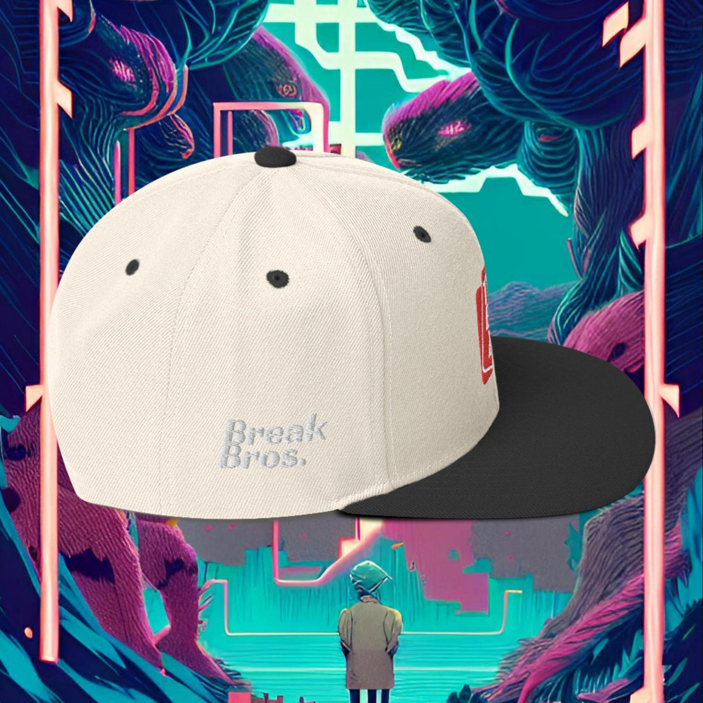 Break Bros Snapback Hat Red Logo