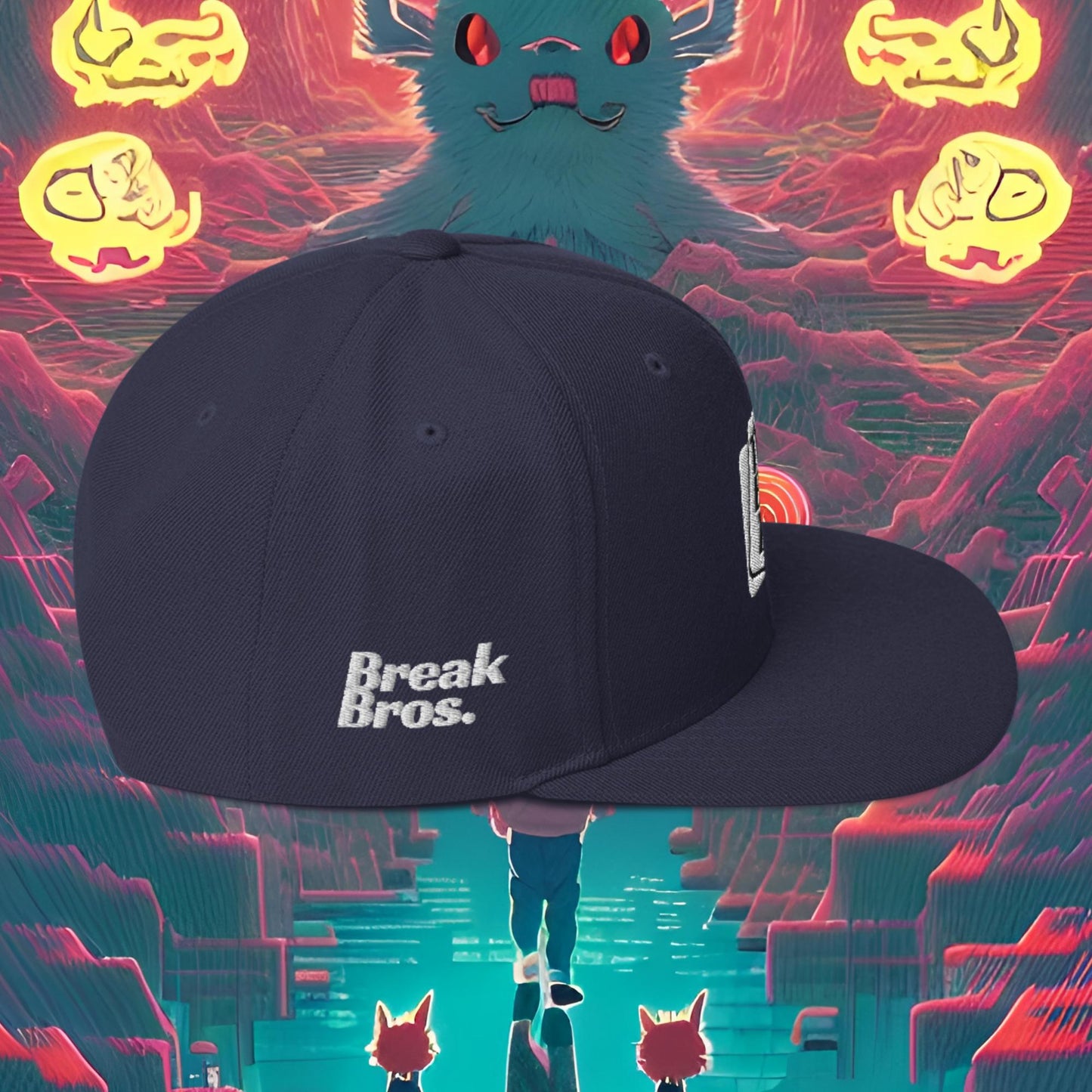 Break Bros Snapback Hat White Logo