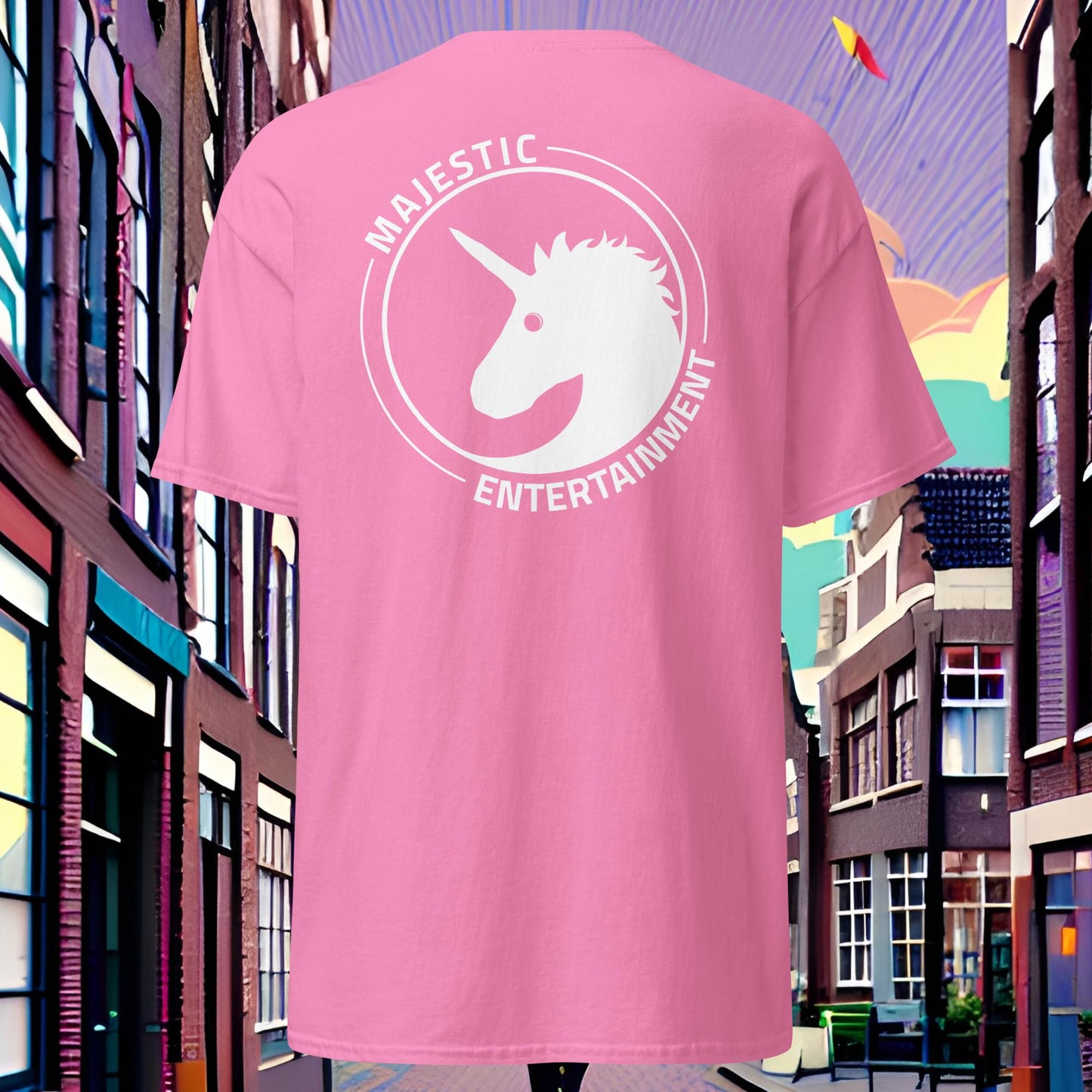 Majestic Entertainment Tee - White Embroidery