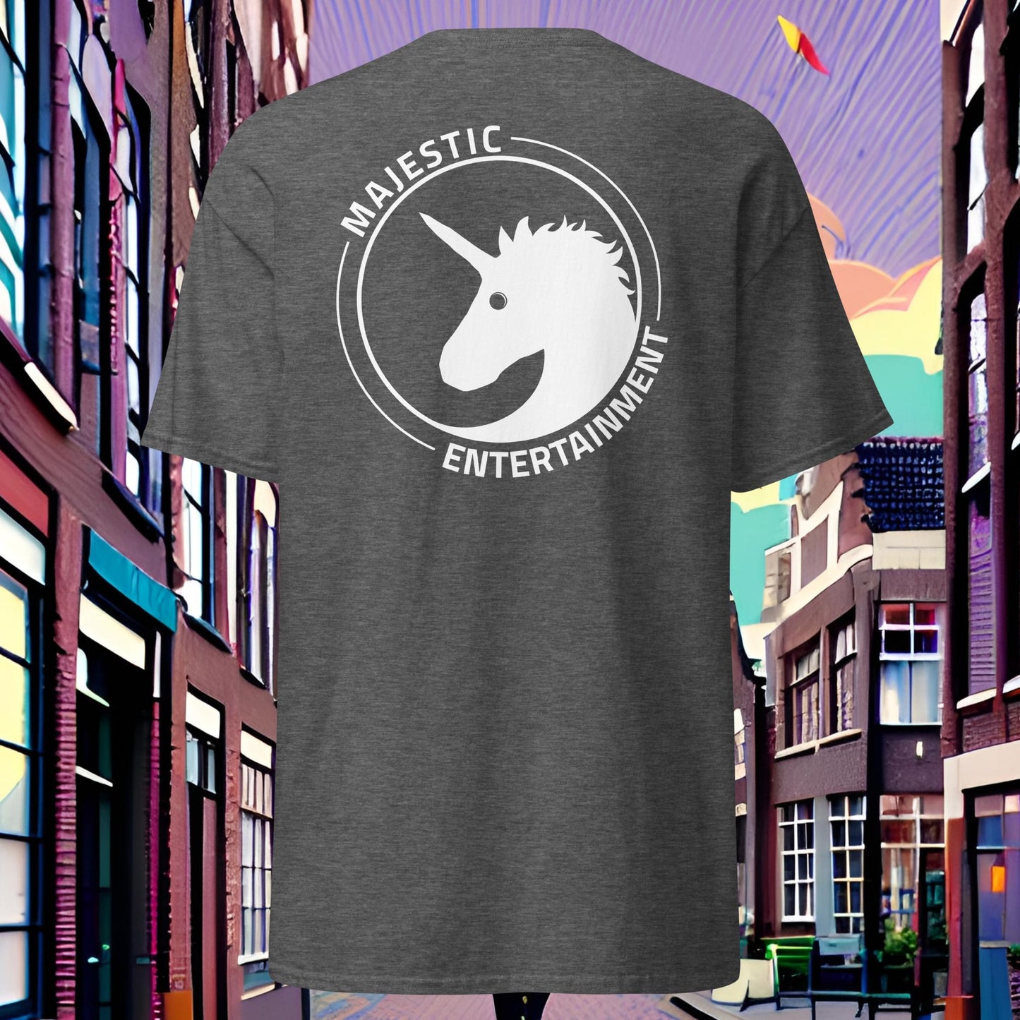 Majestic Entertainment Tee - White Embroidery