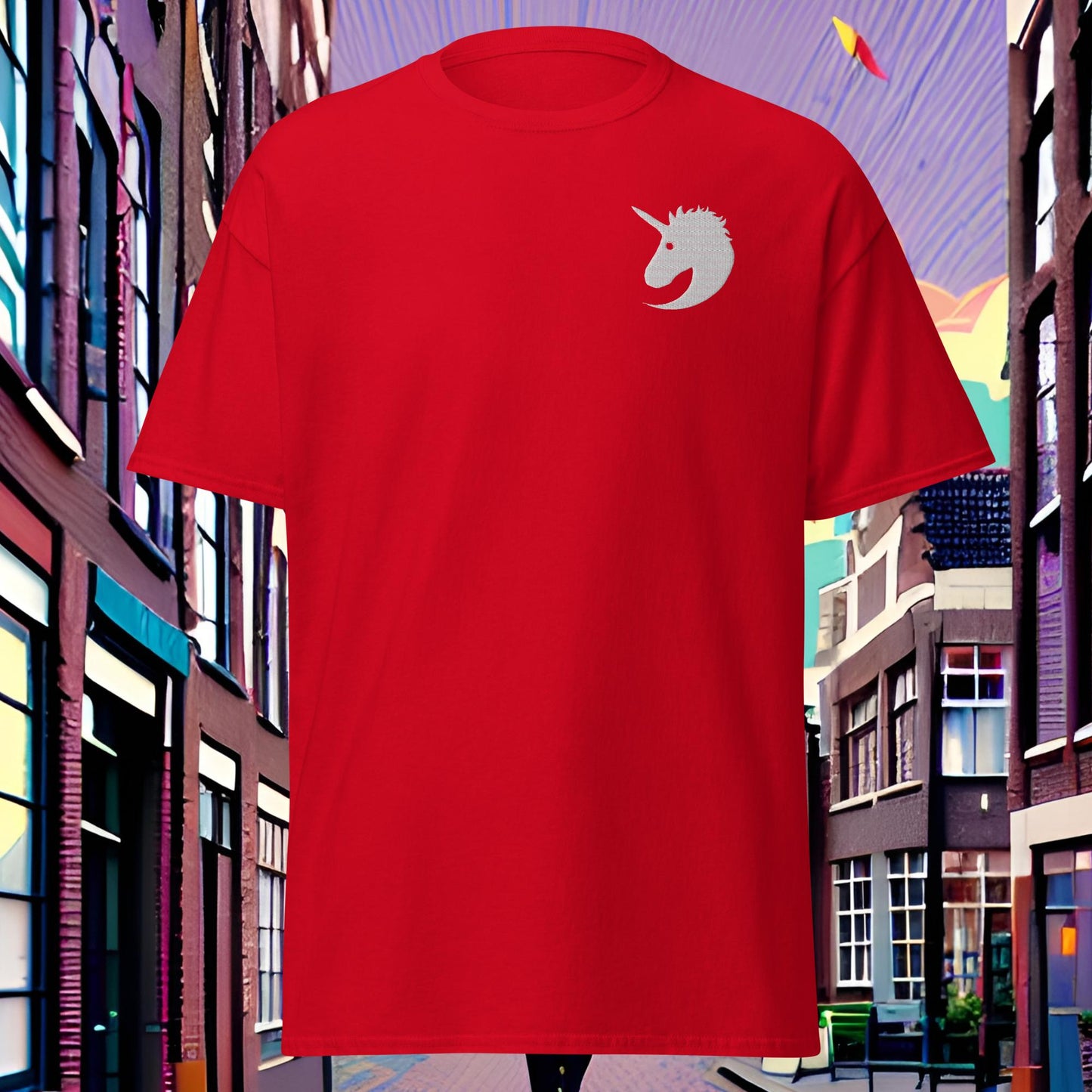 Majestic Entertainment Tee - White Embroidery