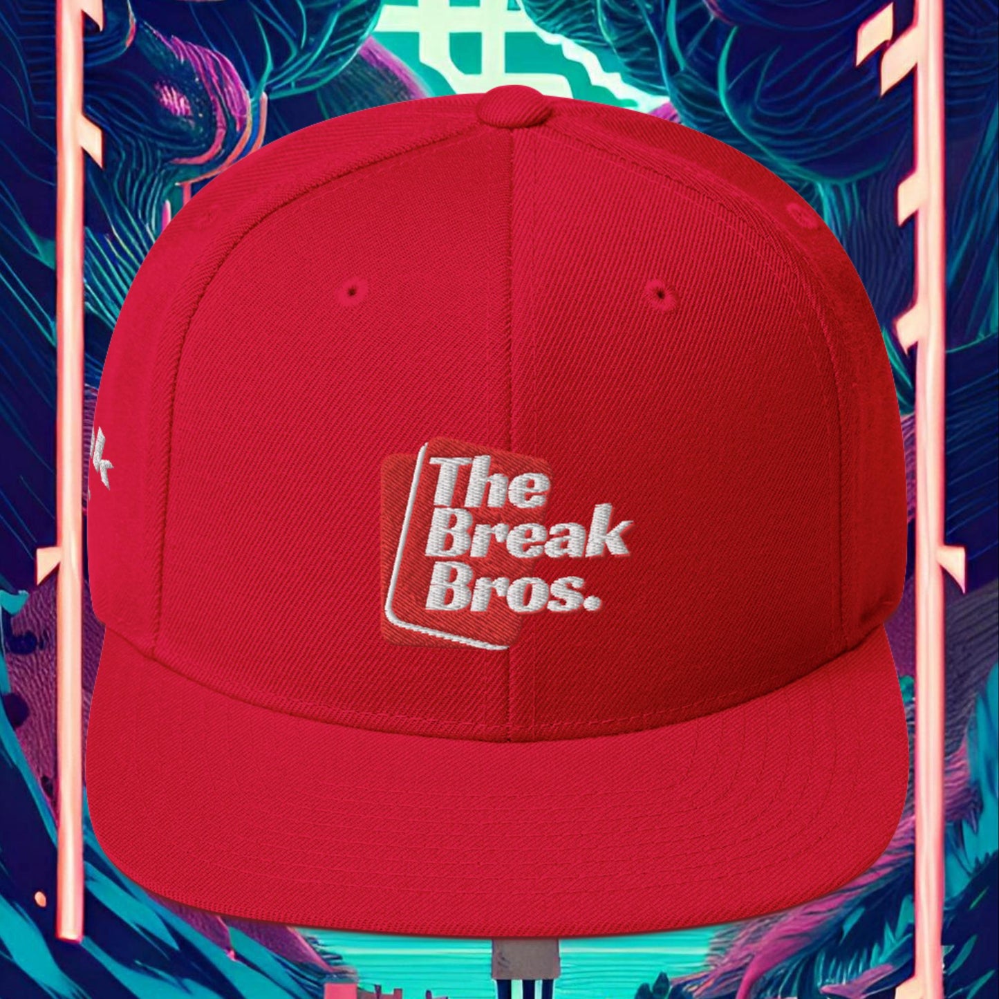 Break Bros Snapback Hat Red Logo